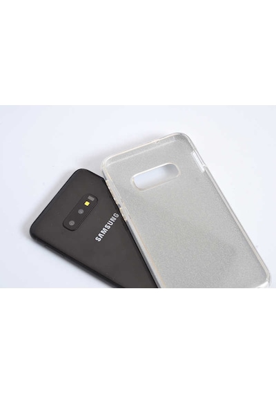 Samsung Uyumlu Galaxy S10E Kılıf Zore Shining Silikon-Siyah