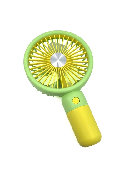 Şarjlı Taşınabilir El Pervanesi Masa Üstü Mini Fan Sarı-yeşil