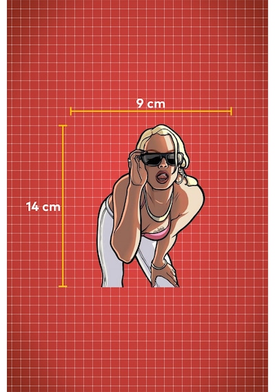 14 X 9 Cm Gta Girl Sticker Motor Araba Kask Laptop Sticker