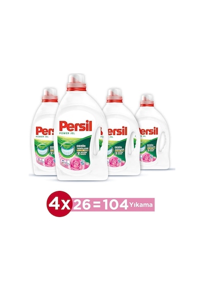 Persil Power Jel Çamaşır Deterjanı Gülün Büyüsü 4 x 1690 ML 104 Yıkama