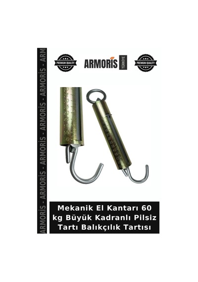 Mekanik El Kantarı 60 Kg Büyük Kadranlı Pilsiz Tartı Balıkçılık Tartısı