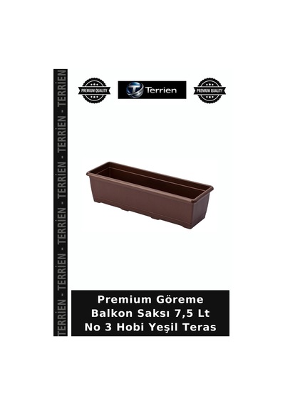 Premium Göreme Balkon Saksı 7,5 Lt No 3 Hobi Yeşil Teras