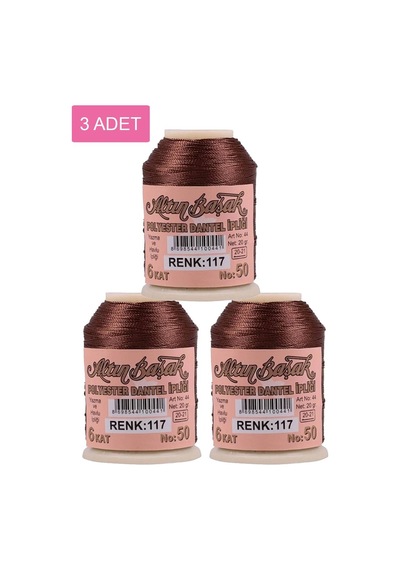 3 Adet Altınbaşak Oya Ve Dantel İpi 20 Gr - Royaleks - No: 117 Çok Renkli