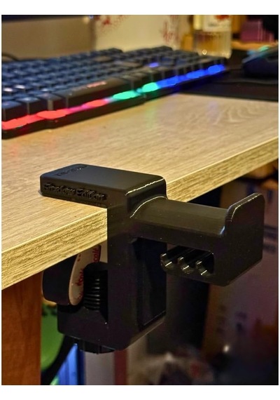 Siyah Premium Asılabilir Kulaklık Standı-kalın Masalar İçin İdeal, Sağlam Kaydırmaz Keçeli, Ergonomik Masaüstü Askı, Shadow Edition Long