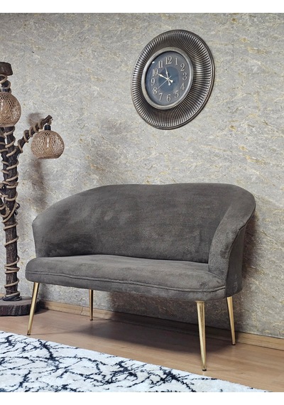 Zafir İkili Teddy Gold Kaplama Sivriltme Ayak Çay Seti Koltuk İkili Berjer , Balkon, Salon, Ofis Kahverengi