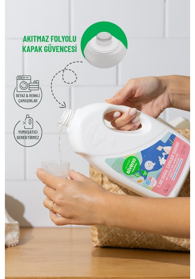 Siveno %100 Doğal Bebek Çamaşır Sabunu Kendinden Yumuşatıcılı Bitkisel Deterjan Konsantre Vegan 1000 Ml