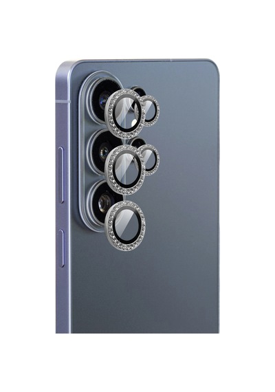 Samsung Galaxy Uyumlu S26 Ultra İçin Ipg Prolens Kamera Lens Koruyucu Elmas Taş Çerçeveli, Kırılmaz Cam Gümüş