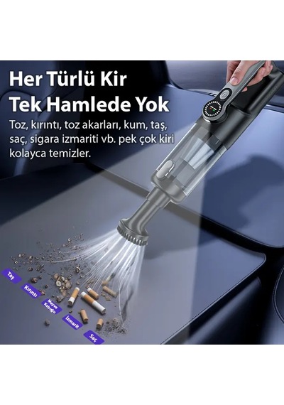 Ezere Powervac1 20000 Pa Kablosuz Şarjlı Araç İçi Ve Ev Tipi Vakum Süpürge Led Ekranlı Çoklu Başlıklı - Mh-hs6102-2221