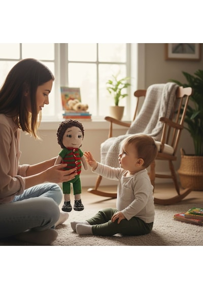 Amigurumi Oyuncak Erkek Bebek El Örgüsü Oyun Arkadaşı Çok Renkli