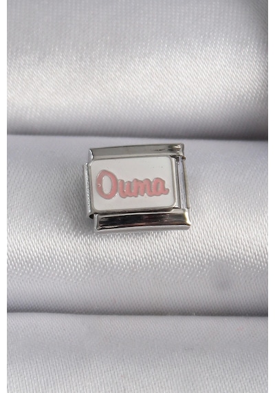 316l Çelik Gümüş Renk Beyaz Pembe Ouma İşlemeli Nomination Charm Çok Renkli