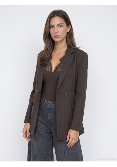 Dilvin 60835 Kruvaze Blazer Ceket Kahve