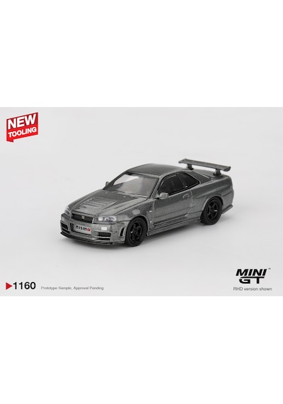 1:64 Ölçek Mini Gt Nissan Skyline Gt-r Dark Metal Gri Diecast Metal Minyatür Model Araba 5cm