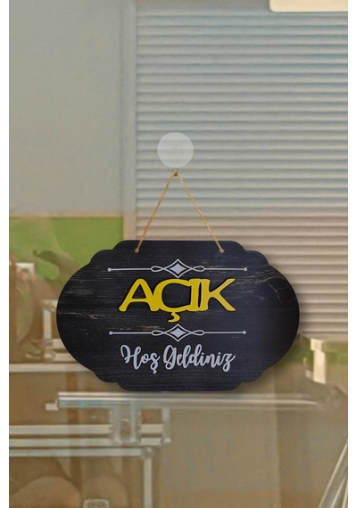 Dekoratif Ahşap 2d Açık-kapalı Yazısı - Rebap Ahşap