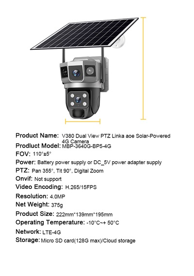 Solar 4g Dual Lens Ptz Camera 355 4mp Outdoor Security Camera Solar 4g Dual Lens Ptz Camera 355 4mp Outdoor Security Camera