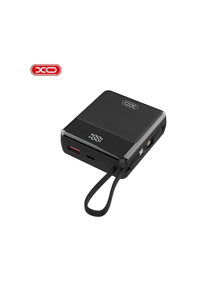 Pr224 38.5w Pd Hızlı Dahili Type-c Usb-c / Lightning Usb-a 3 Çıkış Ekranlı 10000 Mah Powerbank Siyah