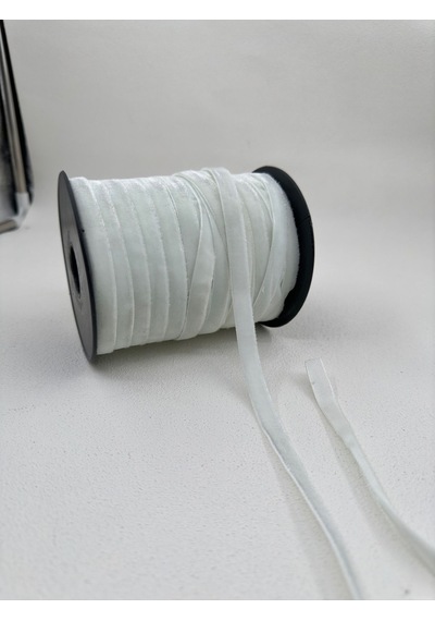 Paşateks- 1 Cm Düz Kadife-5 Metre Beyaz
