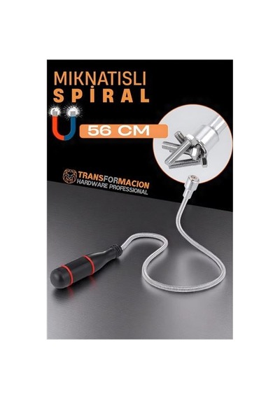 Zenvac Esnek Manyetik Toplama Aracı - Mıknatıslı Spiralli Çubuk Metal Vida Civata Somun Arama Çubuğu 721781 Zenva