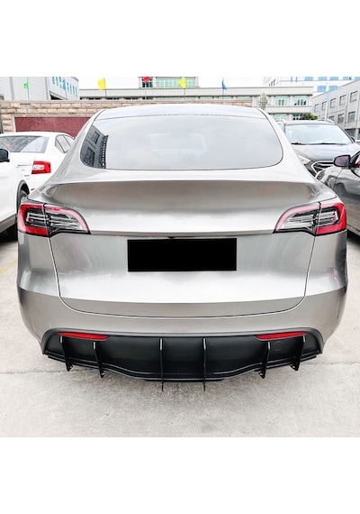 Tesla Juniper Arka Tampon Spoyleri Arka Difüzör 3 Adet Parlak Siyah