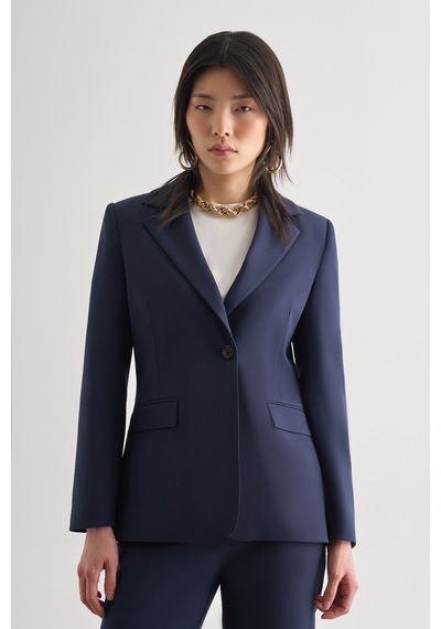 Mizalle Lacivert Tek Düğme Klasik Blazer Ceket Lacivert