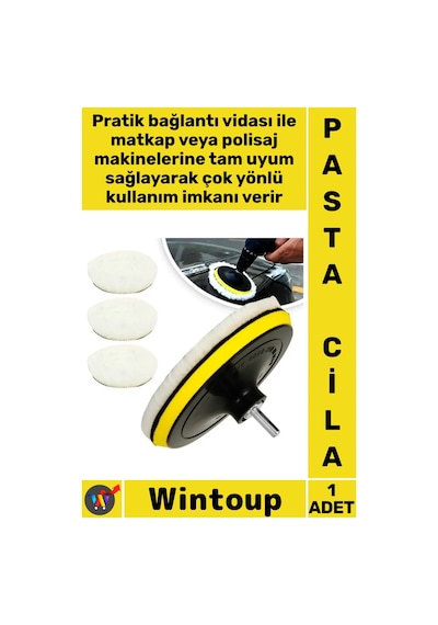 Pastacila Premium Parlatıcı Yün Keçe Sünger Başlığı Pratik Uygulama Ekipmanı Araba Pasta Cila Seti