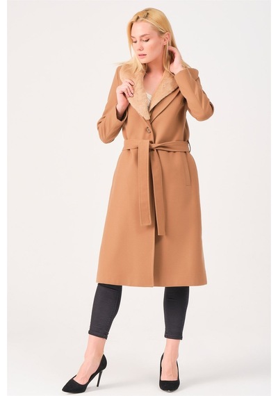 Z6671 Dewberry Bayan Palto-camel Camel