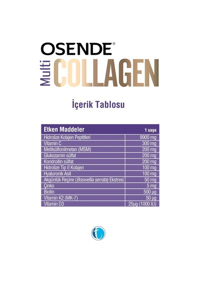 Multi Collagen Hidrolize Kolajen Peptitleri, Msm, Kondroitin, Glukozamin Sülfat, Hyaluronik Asit, Akgünlük Reçine Ek