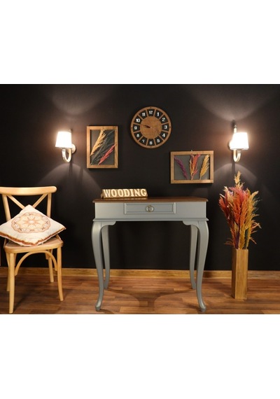 Wooding 80 Cm Çekmeceli Masif Gri Ceviz Dresuar (548586242) Gri