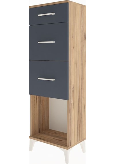 Arges Dolap 3 Çekmeceli 44x30x134 Çam-antrasit Atlas Çam