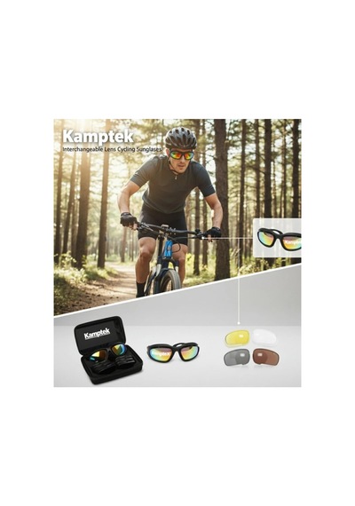 Çok Lensli Outdoor Trekking Spor Bisiklet Motor Dağcılık Avcılık Taktik Gözlük Seti Profesyonel Siyah