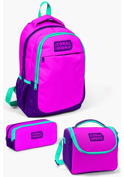 Coral High Kids Pembe Mor 3 Lü Okul Çanta Seti Set0114401