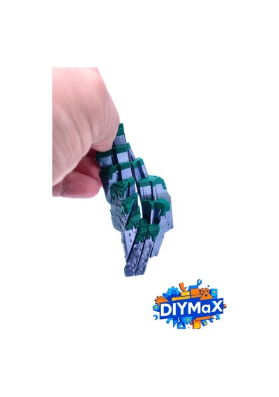 Voksel Fidget Çim Küp 3.5cm Pixel Art Kaydırmalı Stres Oyuncağı El Oyuncağı - Gri