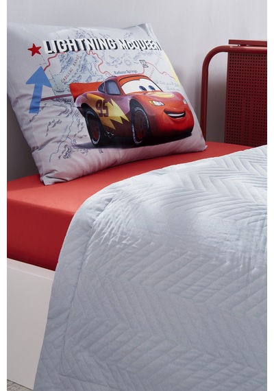 Özdilek Cars On The Road Tek Kişilik Disney Lisanslı Lastikli Fitted Çarşaf Kapitone Çocuk Nevresim Takımı Gri