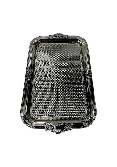 Gümüş Rengi Metal Dikdörtgen Tepsi Çok Renkli