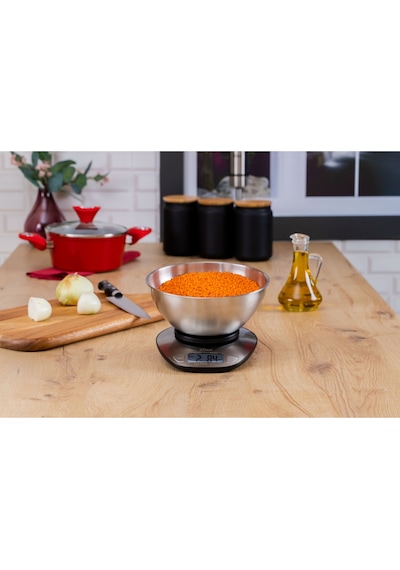 Zln2960 Dijital Mutfak Tartısı 5 Kg 1 Gr Hassasiyet Paslanmaz Çelik Yüzey Pil Dahil Gri - Inox