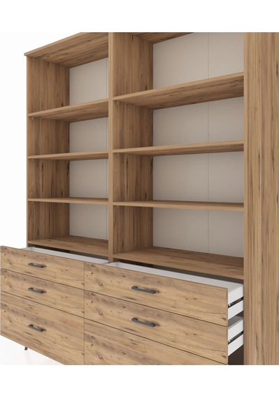 Hyperion Gardrop 8 Raflı 6 Çekmeceli 176x44x221 Çam-çam Çam Hyperion Gardrop 8 Raflı 6 Çekmeceli 176x44x221 Çam-çam Çam