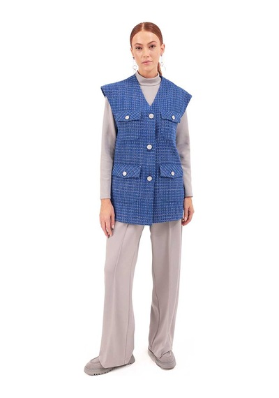 Aker 23aw09038111 Küçük Beden Yelek 23aw09038111 050 Saks Saks Mavi