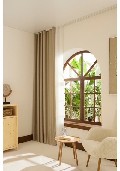 Kaşmir Home Harper Star Blackout Koyu Taş Perde 150x270 Cm Koyu Taş