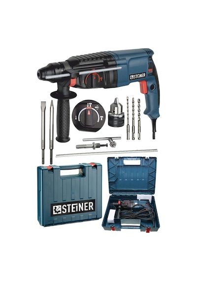Steiner 3000 W Darbeli Kırıcı Delici Matkap + Mandren + 5 Parça Uç Seti