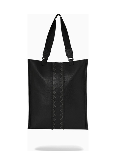 Sprayground Global Traveler Cargo Tote, Geniş Hacimli Seyahat Çantası Omuz Çantası Siyah