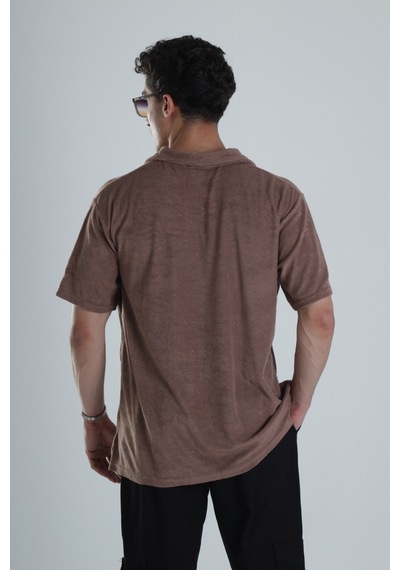 Cocopelli Erkek Kahve T-shirt Dokuma Kumaş Coc1157 Kahve