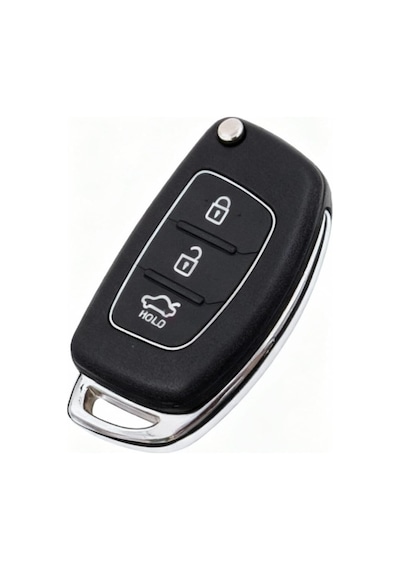 Autohan Keys 3 Tuşlu Anahtar Kumanda Kabı, Accent Blue İçin, Siyah, 2013-2018 Standart