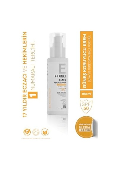 Yüksek Koruyucu Nemlendirici Spf50 Uva Uvb Leke Bırakmayan Yüz Vücut Güneş Kremi 100 Ml