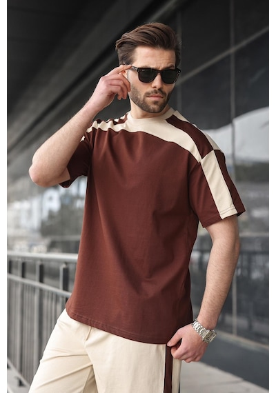 Madmext Acı Kahverengi Erkek Şort T-shirt Takımı E7346 Acı Kahverengi