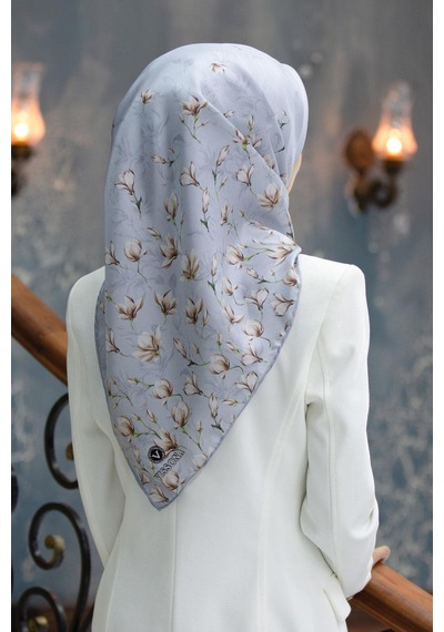Vissona Twill İpek Eşarp - 51776 - 0030 Mavi