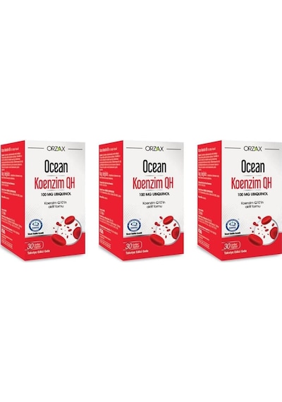 Orzax Koenzim Qh 100mg 30 Kapsül 3'lü Paket