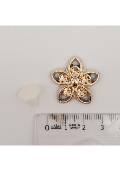 Angel Çanta Aksesuar Plastik Çiçek Model Süs Light Gold Renk
