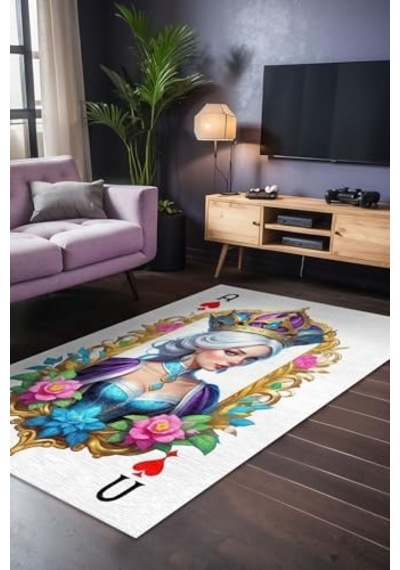 Şönil Oyuncu Odası Halısı Kaymaz Pamuk Tabanlı Yıkanabilir Antibakteriyel Gamer Gaming Halısı 140x200 Diğer