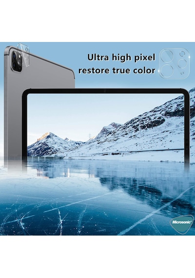 Microsonic Apple Uyumlu iPad  Pro 11 2024 A2836-a2837 Kamera Lens Koruma Camı V2