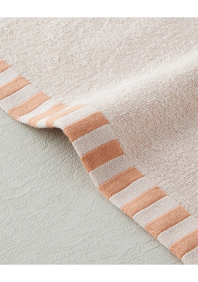 English Home Stripe Edge Pamuk El Havlusu 30x40 Cm Pudra Pudra