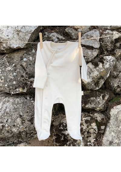 Naturaborn Gots Organik Sertifikalı Yenidoğan Çıtçıtlı Bebek Tulu Krem